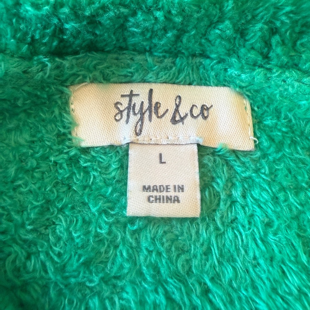 Style & Co. Kelly Green Chenille Women's Sweater - Picture 11 of 13